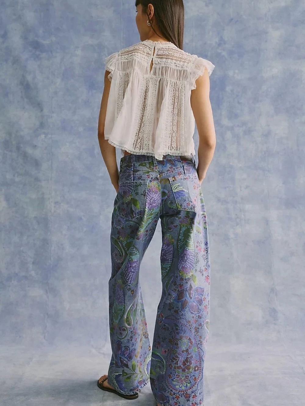 NWT We The Free Alter Ego Wide-Leg Printed Jeans 24 - Picture 3 of 4